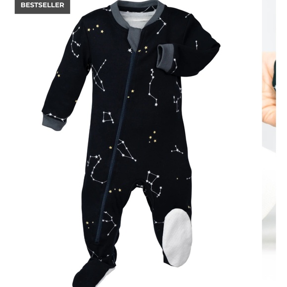 ZippyJamz Organic Cotton Sleeper – Galaxy Love – Navy – Size 0–3M (NWT) - Picture 1 of 4